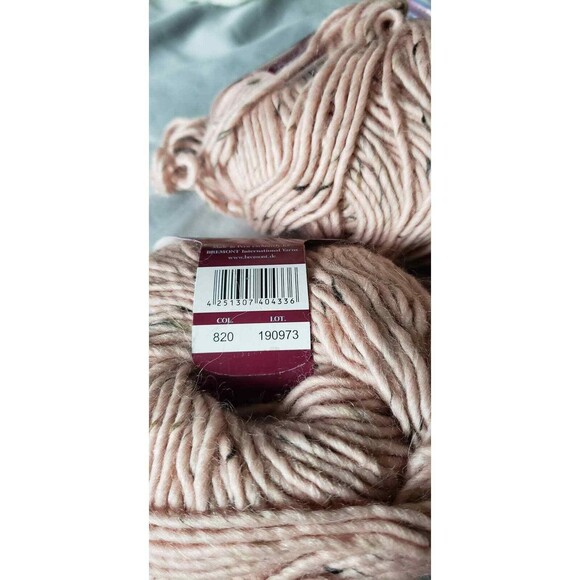 3 Skeins Bremont London Tweed Yarn Pink (820) Alpaca Wool Blend Bulky Weight NWT - Picture 6 of 8